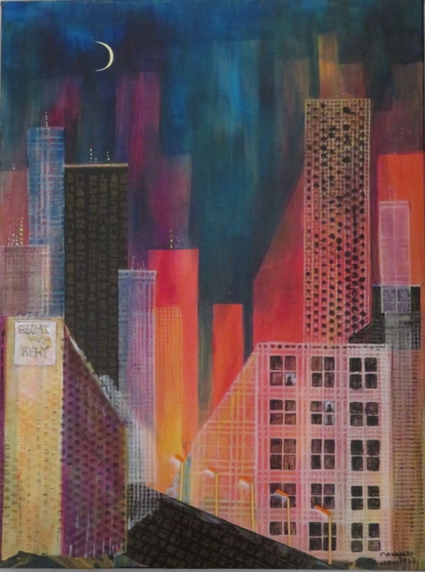 Mary Ann_Varley_City_Aglow_Mixed Media (1)
