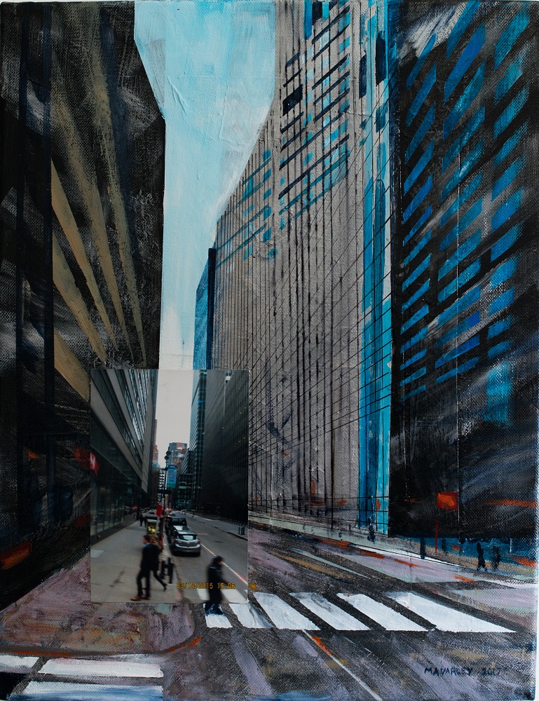 Silver Sidewalk Reflections NYC